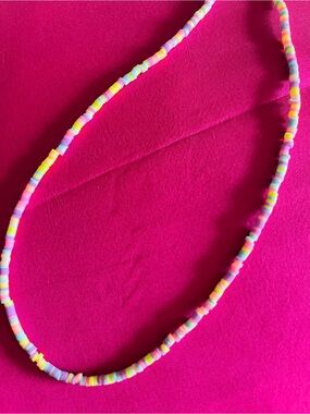 Pastel beaded boho necklace